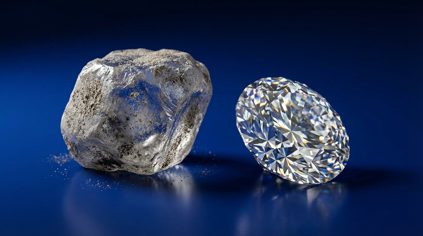 Real estate market demand raw diamond emerging market vs polished mature market